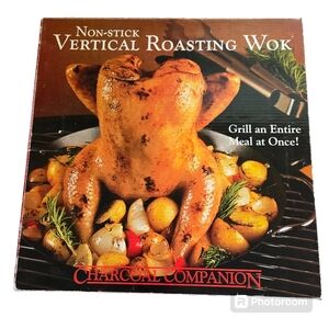 The Charcoal Companion Vertical Roasting Wok Complete Cooking Set Good Condition